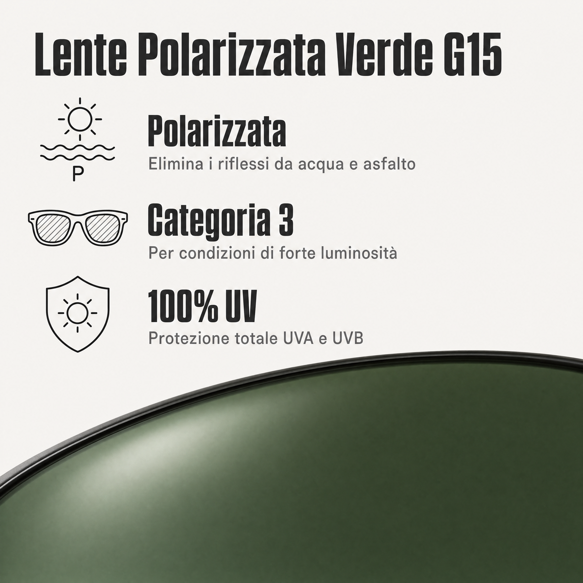 Rilens — Meriggio — Lente Polarizzata Verde G15