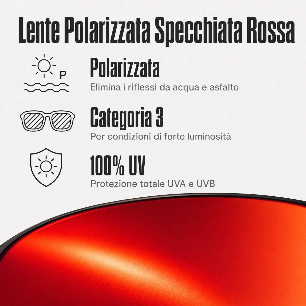 Rilens — Scirocco — Lente Polarizzata Specchiata Rossa