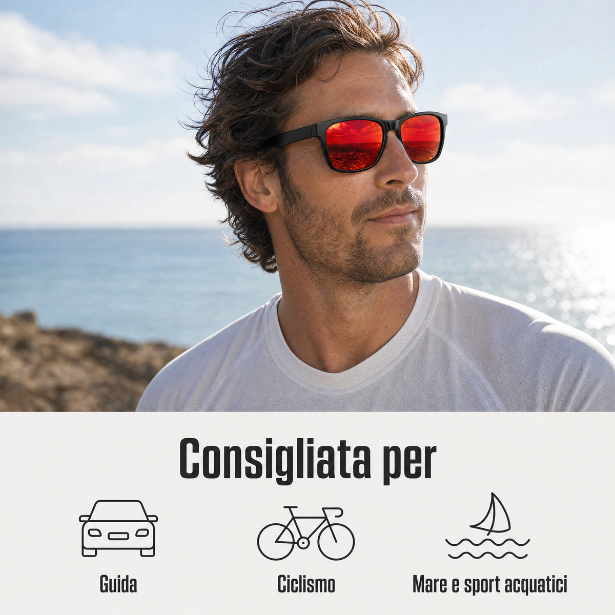 Rilens — Scirocco — Lente Polarizzata Specchiata Rossa