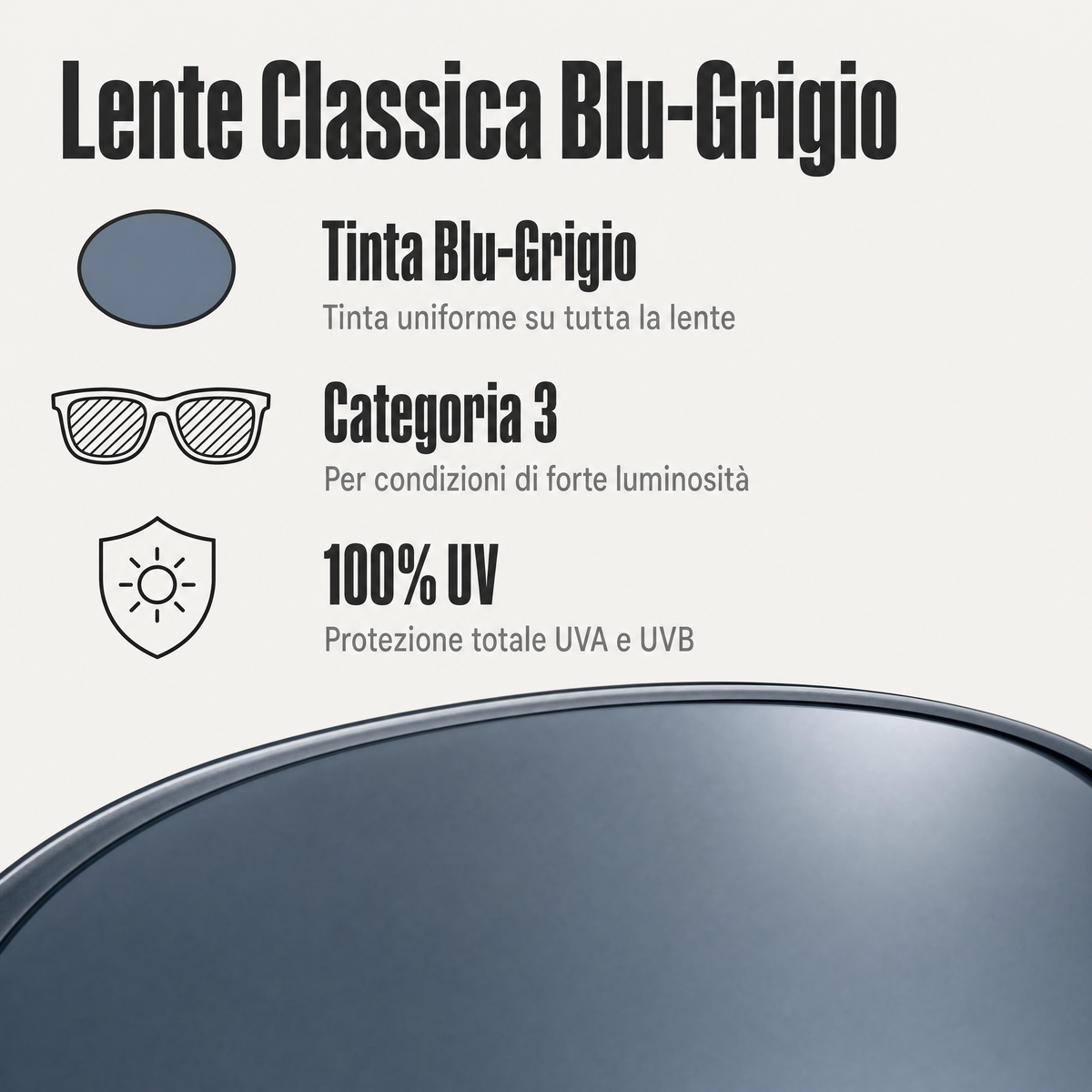 Rilens — Pietra — Lente Classica Blu-Grigio