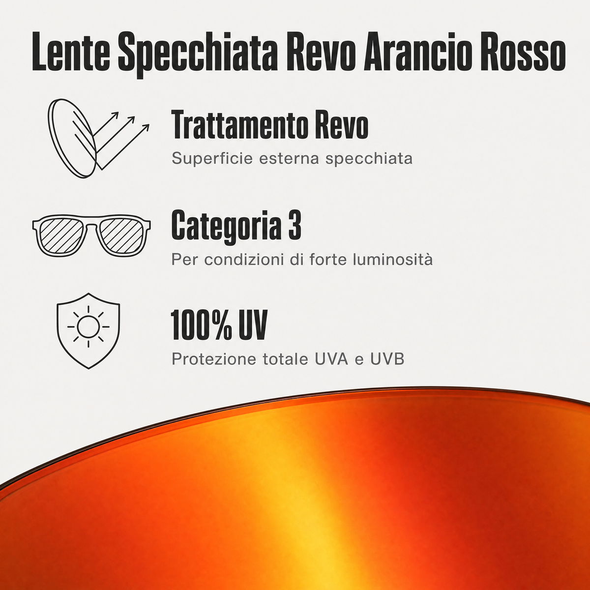 Rilens — Brace — Lente Specchiata Revo Arancio Rosso